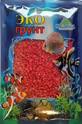 Фото ЭКОГРУНТ грунт для аквариума Цветная мраморная крошка красная блестящая 2-5мм 7кг